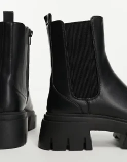 Chelsea Boots*New Look Flat Chunky High Ankle Chelsea Boot In Black