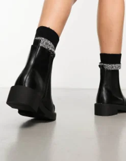 Chelsea Boots*New Look Wide Fit Pu Stitch Chelsea Boots In Black