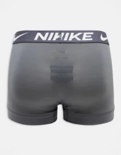 Underwear*Nike 3 Pack Dri-Fit Microfibre Trunks In Blue Grey And Black Multi