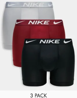 Underwear*Nike 3 Pack Dri-Fit Microfibre Trunks In Black Multi