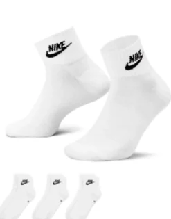 Gifts*Nike Everyday Essential 3 Pack Ankle Socks In White