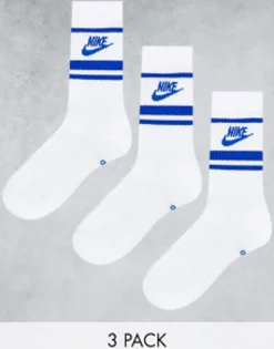 Socks*Nike Everyday Essential 3 Pack Socks In /Blue White
