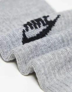 Socks & Tights*Nike Everyday Essential 3 Pack Socks In Black, White And Grey Multi