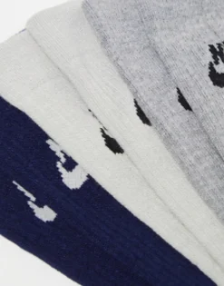 Socks & Tights*Nike Everyday Essential 3 Pack Socks In Black, White And Grey Multi