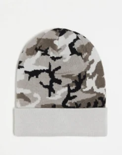 Beanies*Nike Running Trail Dri-Fit Unisex Camo Printed Beanie In Grey