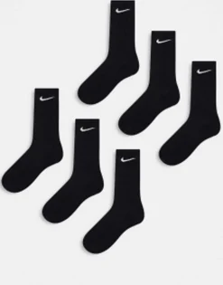 Socks*Nike Training Everyday Plus 6 Pack Socks In Black