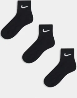 Socks & Tights*Nike Training Unisex 3 Pack Ankle Socks In Black