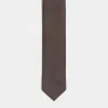 Ties*Noak Slim Tie In Crosshatch Brown