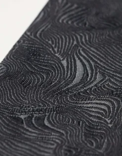 Ties*Noak Slim Tie In Swirl Jacquard Black