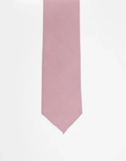 Ties*Noak Wool Rich Slim Tie In Dusty Pink Light Pink