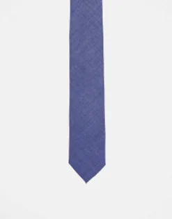 Ties*Noak Wool Rich Slim Tie In Blue Mid Blue
