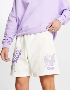 Shorts*Obey Dharma Sweatshorts In Off White