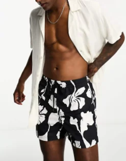 Swimwear*Only & Sons Floral Swim Short In Navy Dark Navy