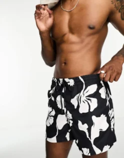 Swimwear*Only & Sons Floral Swim Short In Navy Dark Navy