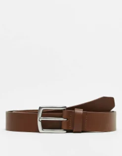 Belts*Only & Sons Leather Belt In Tan Cognac