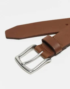 Belts*Only & Sons Leather Belt In Tan Cognac