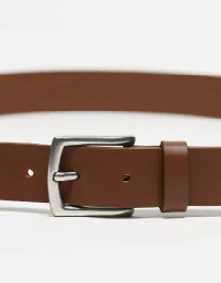 Belts*Only & Sons Leather Belt In Tan Cognac