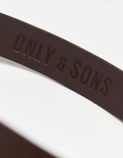 Belts*Only & Sons Leather Belt In Brown Brown Stone