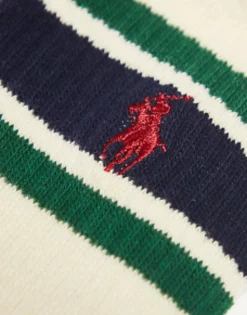 Socks*Polo Ralph Lauren 3 Pack Sport Socks With Logo Stripe In Cream
