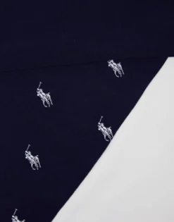 Underwear*Polo Ralph Lauren 3 Pack Trunks In White With All Over Pony Logo Navy