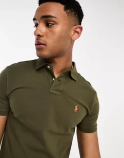 Polo Shirts*Polo Ralph Lauren Icon Logo Pique Polo Slim Fit In Mid Green