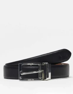 Belts*Polo Ralph Lauren Reversible Leather Belt In Black/Tan With Logo Black/Brown