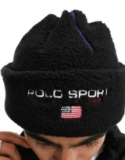 Beanies*Polo Ralph Lauren Sport Capsule Borg Beanie In With Logo Black