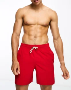 Swimwear*Polo Ralph Lauren Traveler Mid Swim Shorts In Red