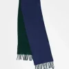 Scarves*Polo Ralph Lauren Wool Mix Reversible Scarf With Pony Logo In And Green Navy