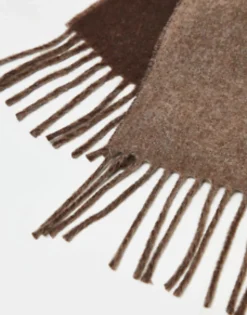 Scarves*Polo Ralph Lauren Wool Mix Reversible Scarf In /Brown With Pony Logo Tan