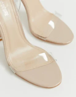 Sandals*Public Desire Alia Clear Strap Heeled Sandals Beige