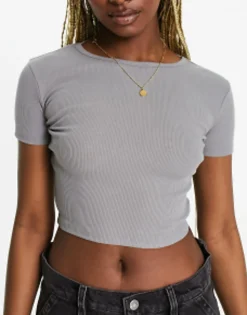 Multipacks*Pull&Bear 2 Pack Ribbed Baby Tee In Beige Charcoal