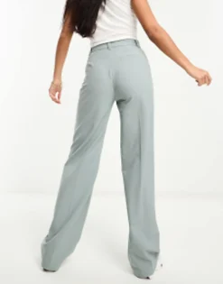 Suits & Tailoring*Pull&Bear High Waisted Tailored Straight Leg Trouser In Pale Blue Grey