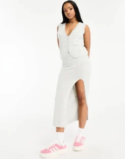 Suits & Tailoring*Pull&Bear Soft Touch Waistcoat Co-Ord In Light Grey