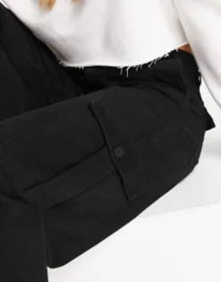 Trousers & Leggings*Pull&Bear Wide Leg Cargo Trousers In Black
