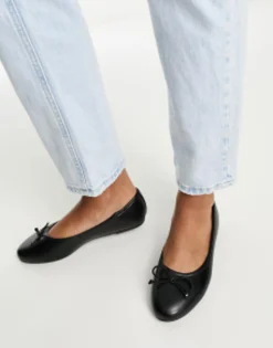 Flat Shoes*Raid Marie Ballet Flat With Bow In Black Black Pu