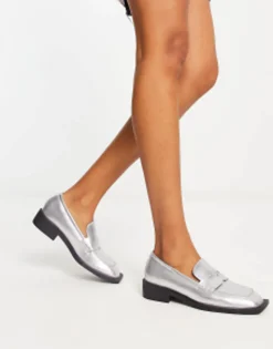 Loafers*Raid Samantha Loafers In Silver Metallic