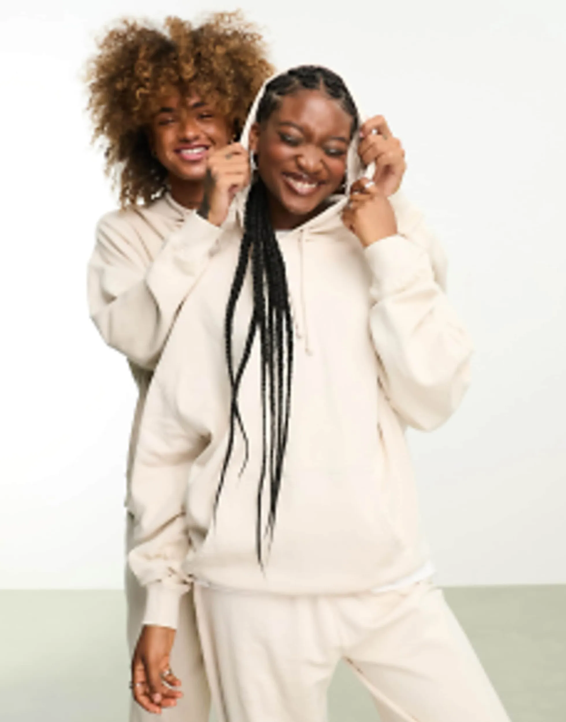Tracksuits & Joggers*Reclaimed Vintage Unisex Hoodie Co-Ord In Washed Stone - Ivory