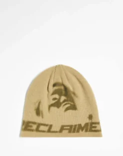 Beanies*Reclaimed Vintage Unisex Skull Beanie In Graphic Khaki