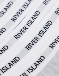 Underwear*River Island 5 Pack Trunks In White And Grey