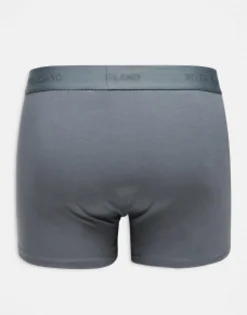 Underwear*River Island 4 Pack Trunks In Dark Grey Grey - Dark