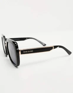 Sunglasses*River Island Oversized Angular Glasses In Black