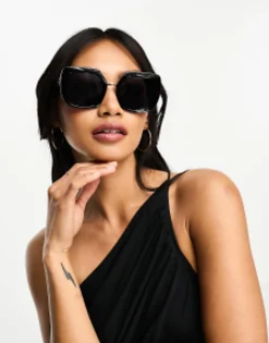 Sunglasses*River Island Oversized Angular Glasses In Black