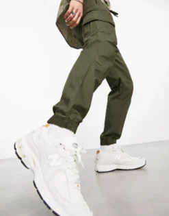 Trousers & Chinos*River Island Washed Jogger Cargo In Dark Green Green - Dark
