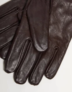 Gloves*River Island Woven Leather Gloves In Dark Brown Brown - Dark