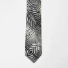 Ties*River Island Zebra Print Tie In Black