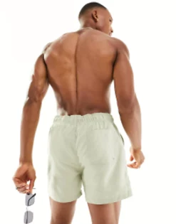 Swimwear*Selected Homme Swim Short In Sage Desert Sage
