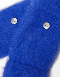 Gloves*Skinnydip Fluffy Mittens In Cobalt Blue