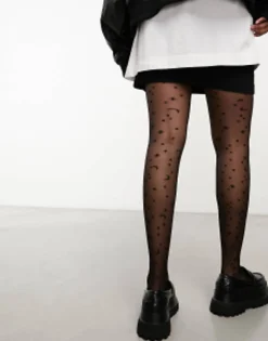 Socks & Tights*Skinnydip Halloween Celestial Print Sheer Tights In Black