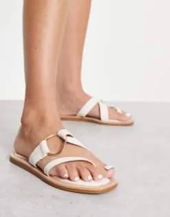 Flat Sandals*South Beach Hardware Flat Sandal In Cream